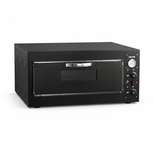 Pizza Oven Electric, 24" Commercial Countertop Pizza Oven, 842°F Max Temp, 4200W Indoor Pizza Maker with Thermometer, Dual Temp Control Knob, Even Heat Pizza Cooker for Restaurant and Home Use