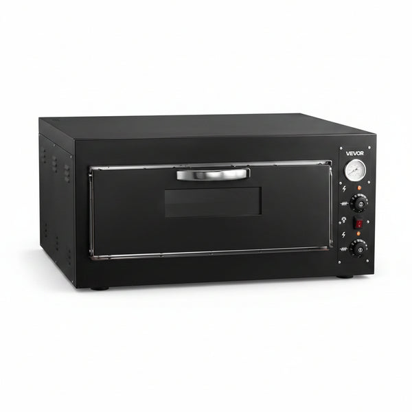 Pizza Oven Electric, 24" Commercial Countertop Pizza Oven, 842°F Max Temp, 4200W Indoor Pizza Maker with Thermometer, Dual Temp Control Knob, Even Heat Pizza Cooker for Restaurant and Home Use