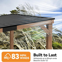 Modern Shade Wood Grill Gazebo 10' X 12' with Sloped Galvanized Steel Roof
