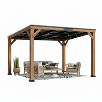 Modern Shade Wood Grill Gazebo 10' X 12' with Sloped Galvanized Steel Roof