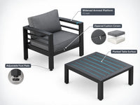 Aluminum Patio Furniture Set, 7 Piece Metal Outdoor Set, Patio Furniture Set with Waterproof Covers for Backyard Garden（Grey） — How It Works